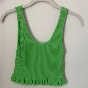Green ribbed Zara tank top